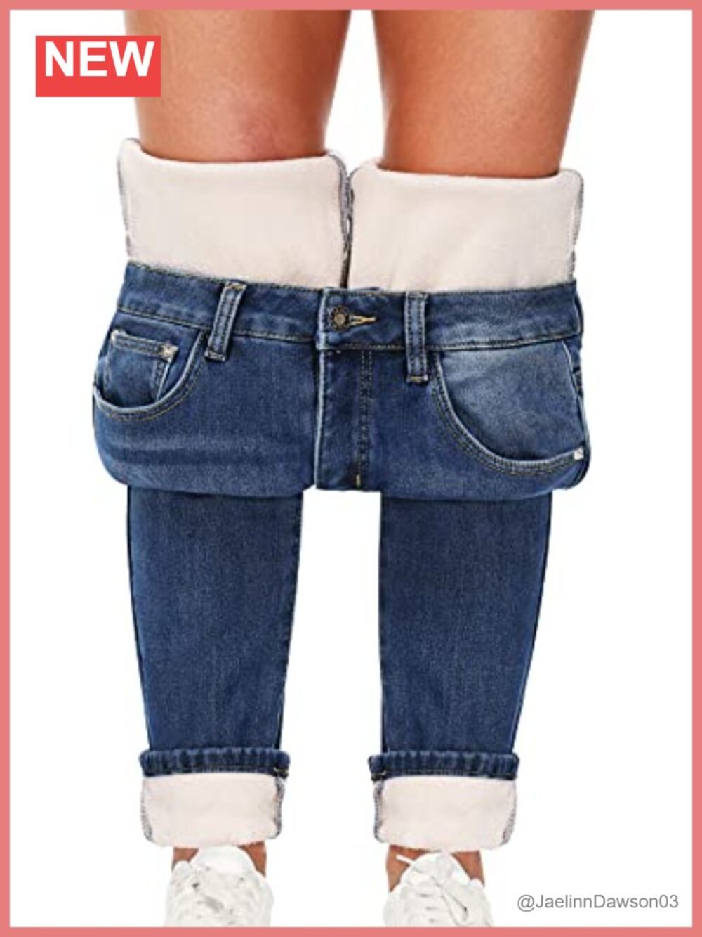 Women's Fleece Lined Thermal Jeans Stretch Winter Warm Skinny Pants